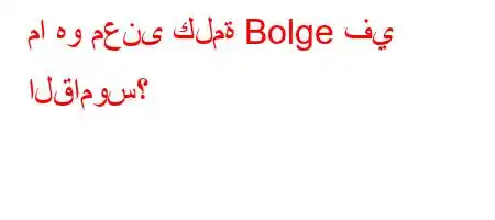 ما هو معنى كلمة Bolge في القاموس؟